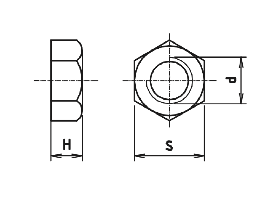 Šestihranné matice - celoplastové