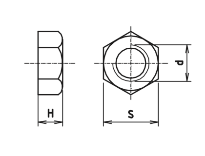 Šestihranné matice - celoplastové