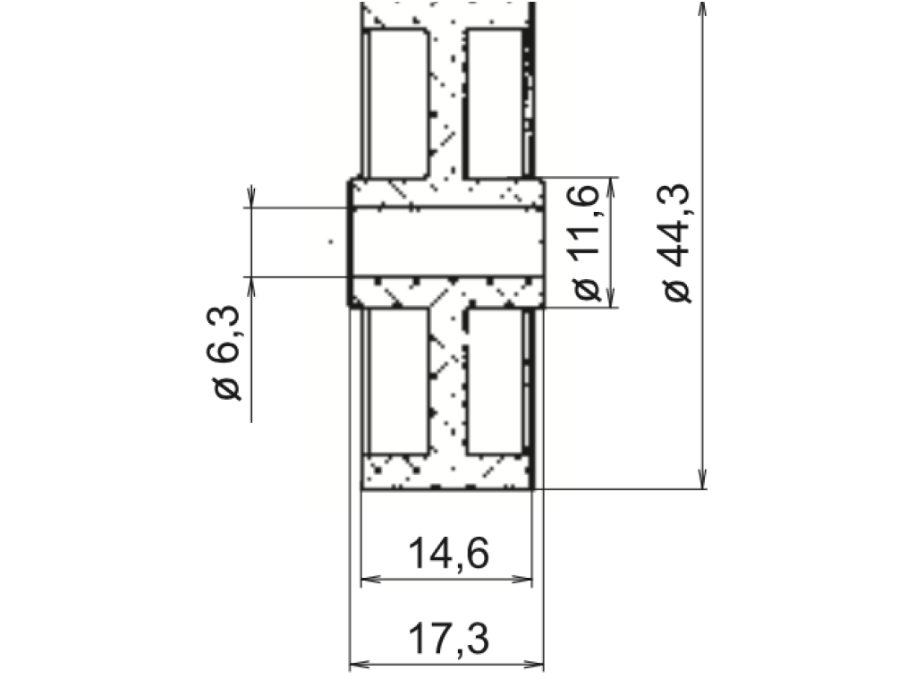 Série 55 - Kolečko 45x15 TS